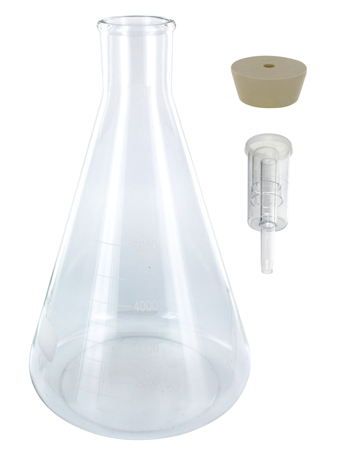 5000 ml Erlenmeyer Flask with 11.5 stopper and economy